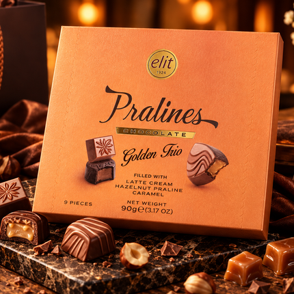 Elit Pralines Golden Trio 90 gm