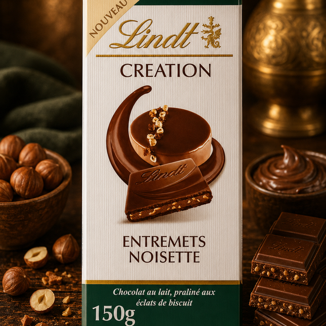 LINDT CREATION MILK CHOCOLATE WITH HAZELNUT 150 gm
