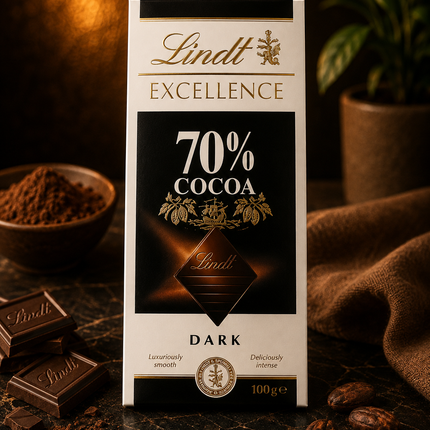 Lindt Excellence 70% Dark Chocolate 100gm