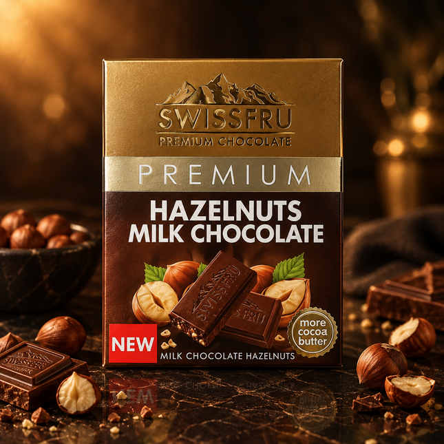 Swiss Fru Premium Hazelnuts Milk Chocolate 40 gm