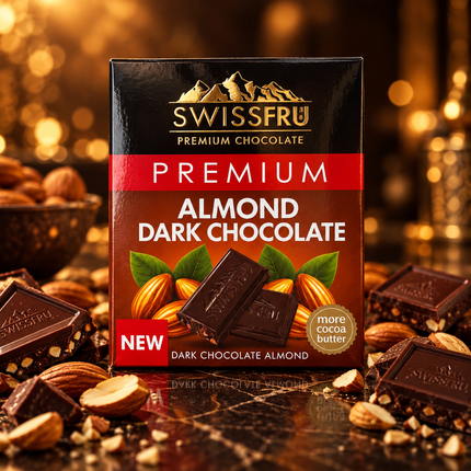 Swiss Fru Premium Almond Dark Chocolate 40 gm