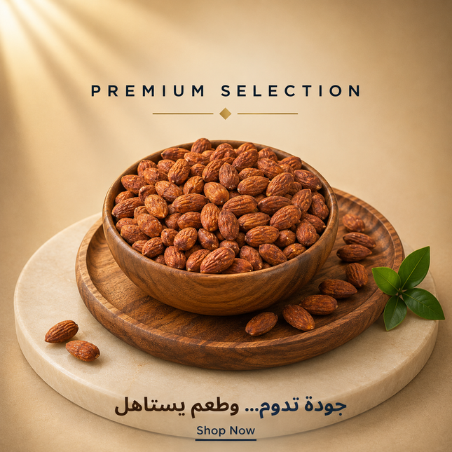 لوز مقشر محمص باربيكيو