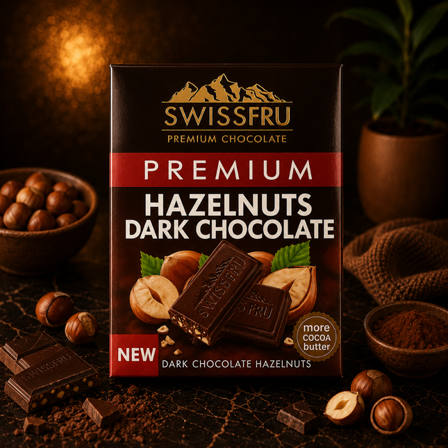 Swiss Fru Premium Hazelnuts Dark Chocolate 40 gm