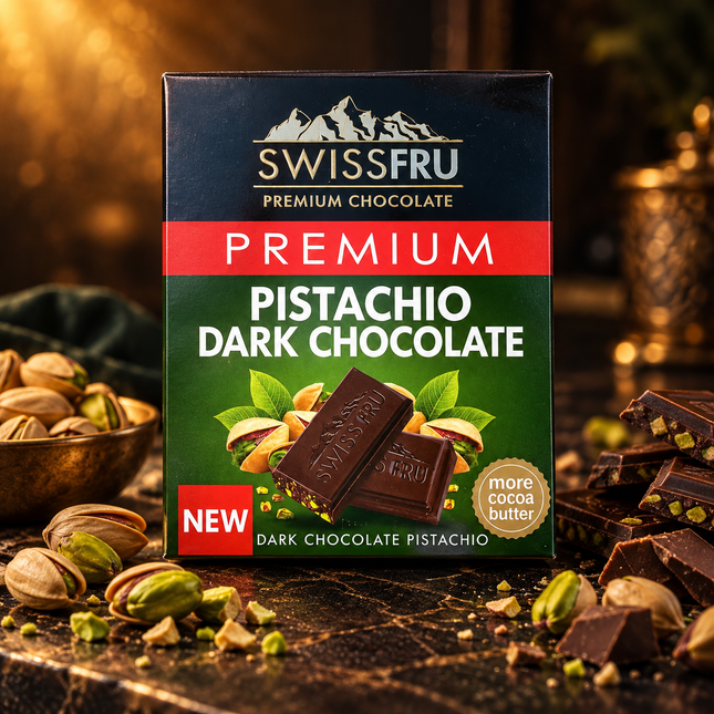 Swiss Fru Premium Pistachio Dark Chocolate 40 gm