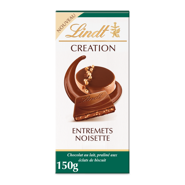 LINDT CREATION MILK CHOCOLATE WITH HAZELNUT 150 gm
