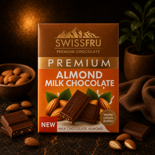 Swiss Fru Premium Almond Milk Chocolate 40 gm