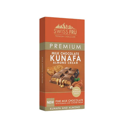 Swiss Fru Premium Kunafa Almond Cream Milk Chocolate Bar 150gm